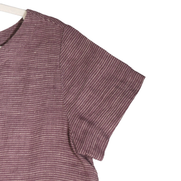 Garnet Hill Dress Womens 8 Striped 100% Linen Short Sleeve Sheath Shift Classic - Picture 5 of 12